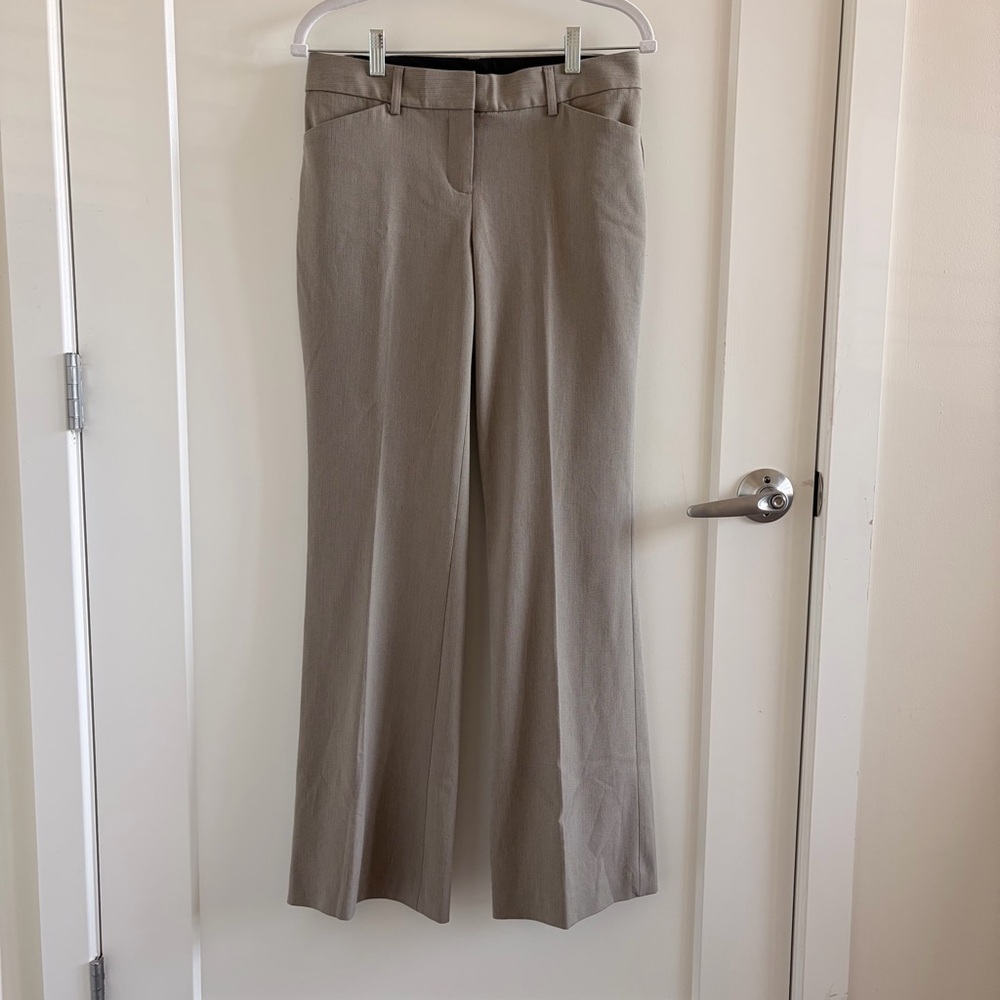 Express Editor Light Taupe Pinstripe Dress Pants